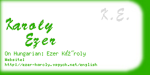 karoly ezer business card